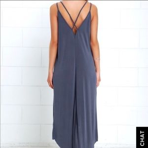 Lulus Mood and Melody washed blue high-low dress